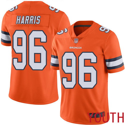 Youth Denver Broncos #96 Shelby Harris Limited Orange Rush Vapor Untouchable Football NFL Jersey